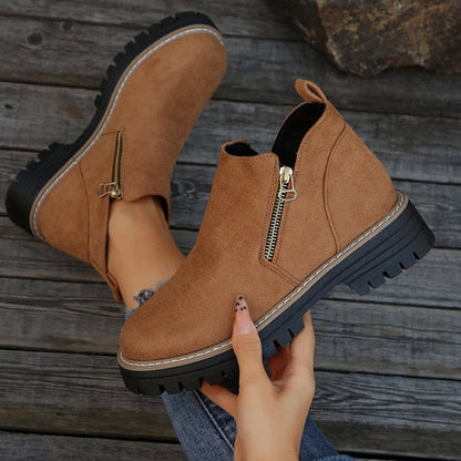 Bottes chevilles en cuir chic pour femmes