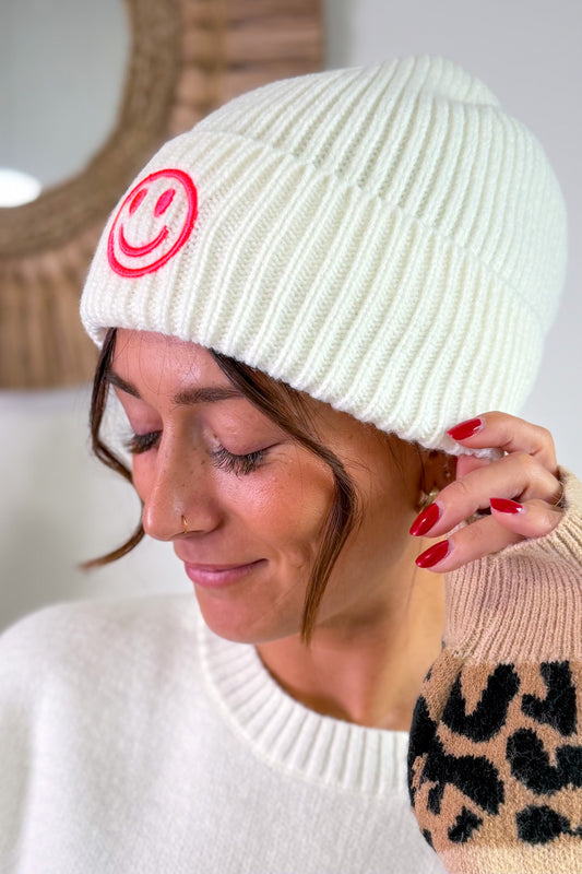 Bonnet Smiley Blanc