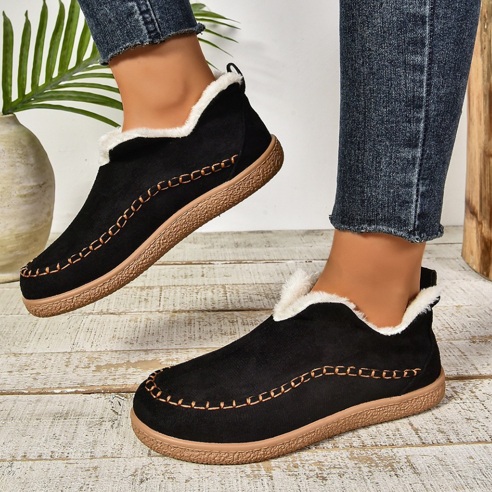 Bottes d'hiver doublées chaudes et confortables avec semelle antidérapante