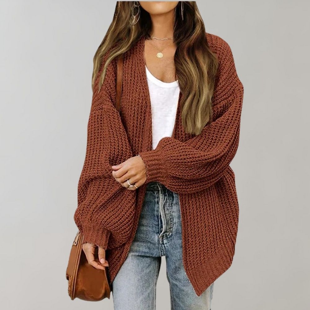 Cardigan ample en maille douce à manches évêques