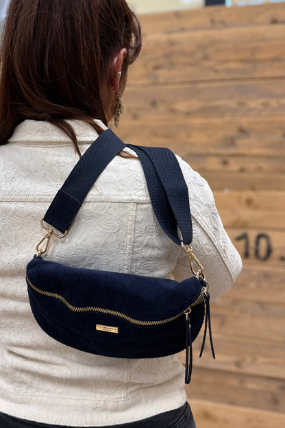 Sac Banane Devia Bleu Marine En Velours