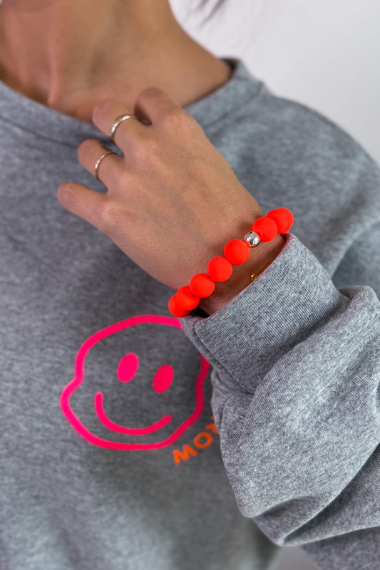 Bracelet Perle Orange Fluo