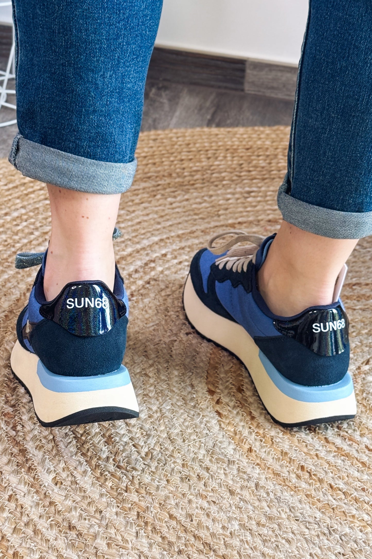 Baskets Compensée Sun68 Bleu Marine