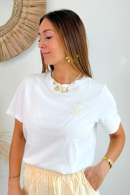 T-Shirt "The Sky Write My Dreams" Jaune