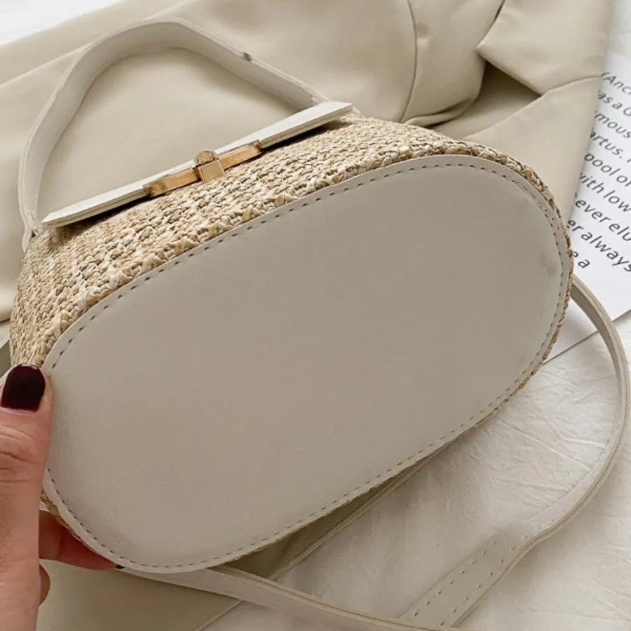 Maeva sac seau en paille tressée