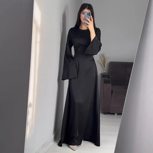 Robe Longue Évasée à Manches Longues pour Femme