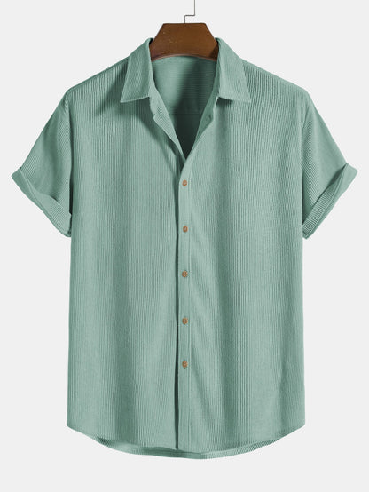 Ensemble Chemise et Short en Velours Côtelé Stylé pour Hommes