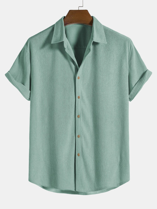 Ensemble Chemise et Short en Velours Côtelé Stylé pour Hommes