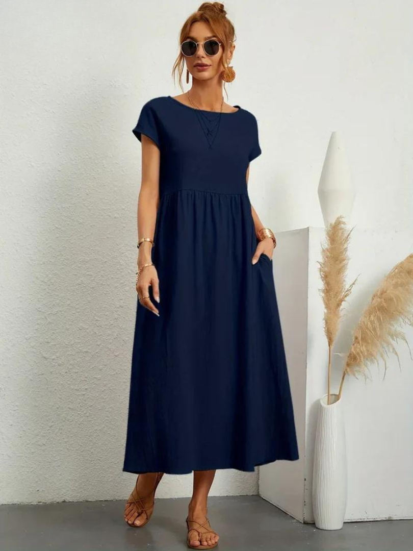 Ruby™ | Élégante Robe Essentielle en Coton et Lin