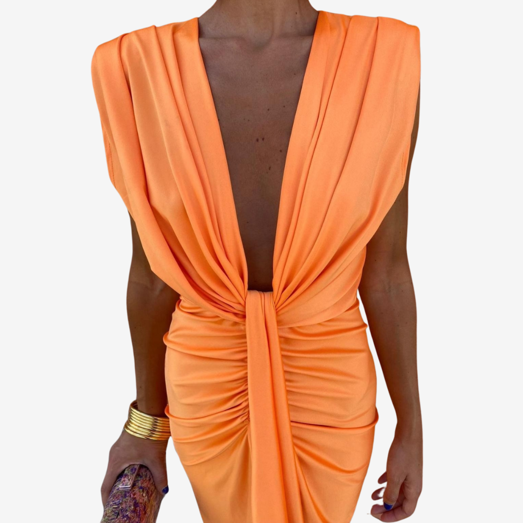 Assia™ Robe Midi Drapée