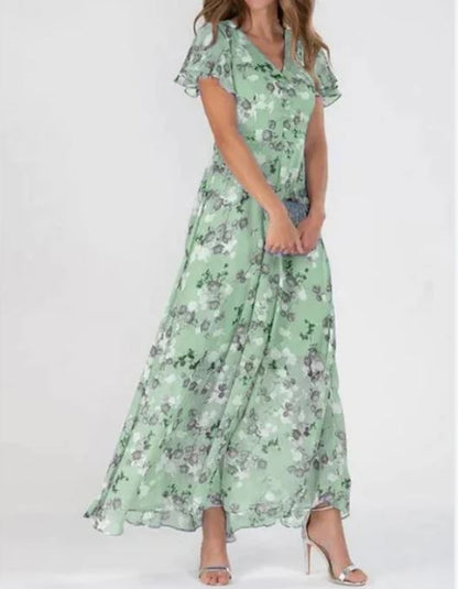 Robe manches courtes à imprimé floral