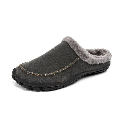 Pantoufles d’Hiver Homme en Daim Doublés en Polaire