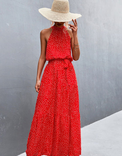 Robe sans manches avec imprimé estival