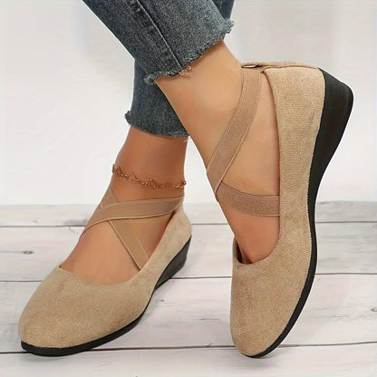 Chaussures à Talon Compensé Fermées en Daim Luxueux pour Femme