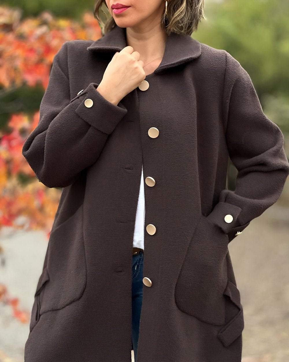 Veste élégante à nœud latéral chic pour superposition stylée