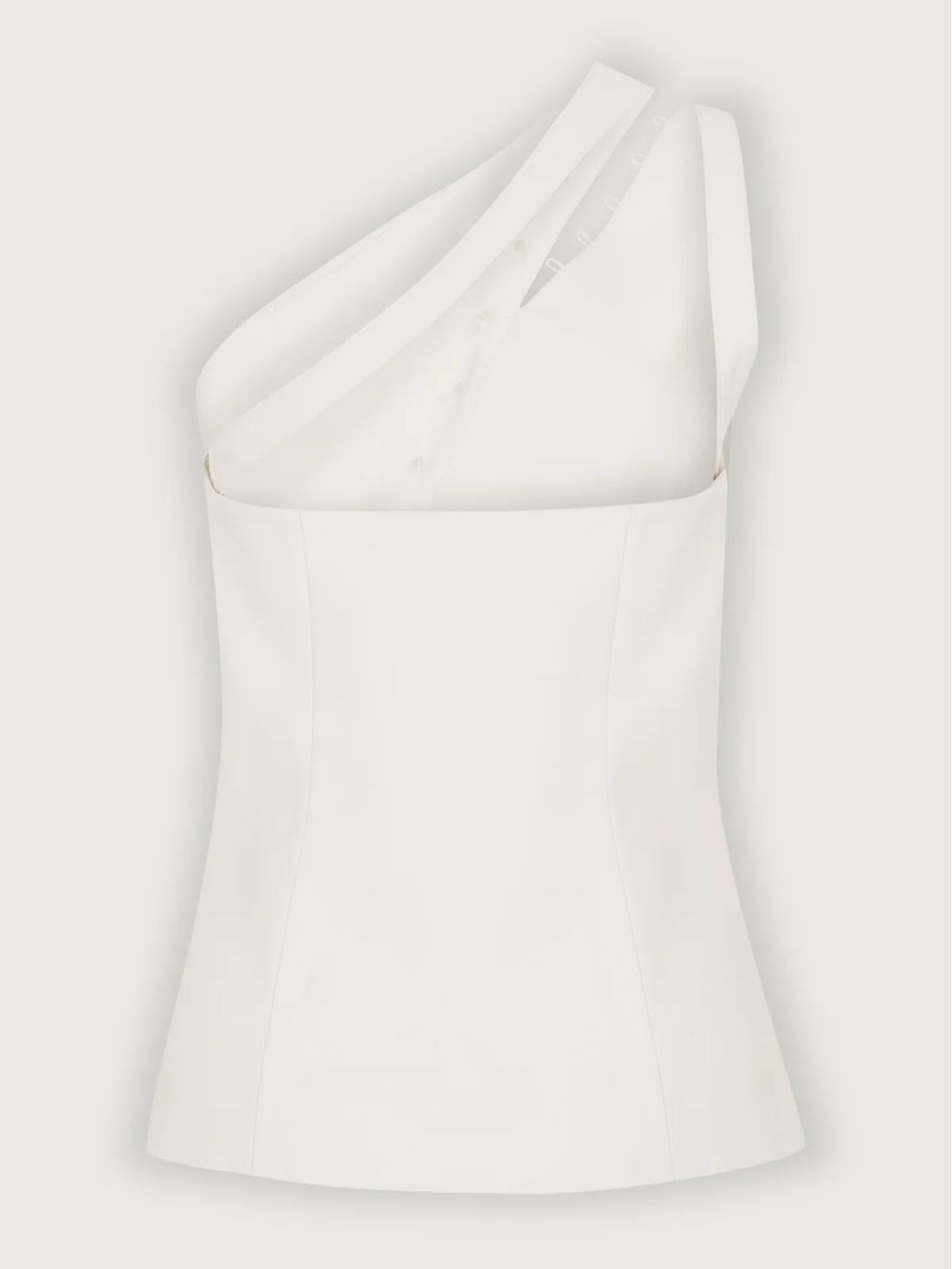 Chic top à une épaule avec détail de boutons