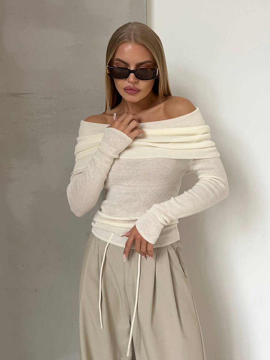 Océane Dubois® | Pull tricoté chic épaules dénudées pour tenue de soirée