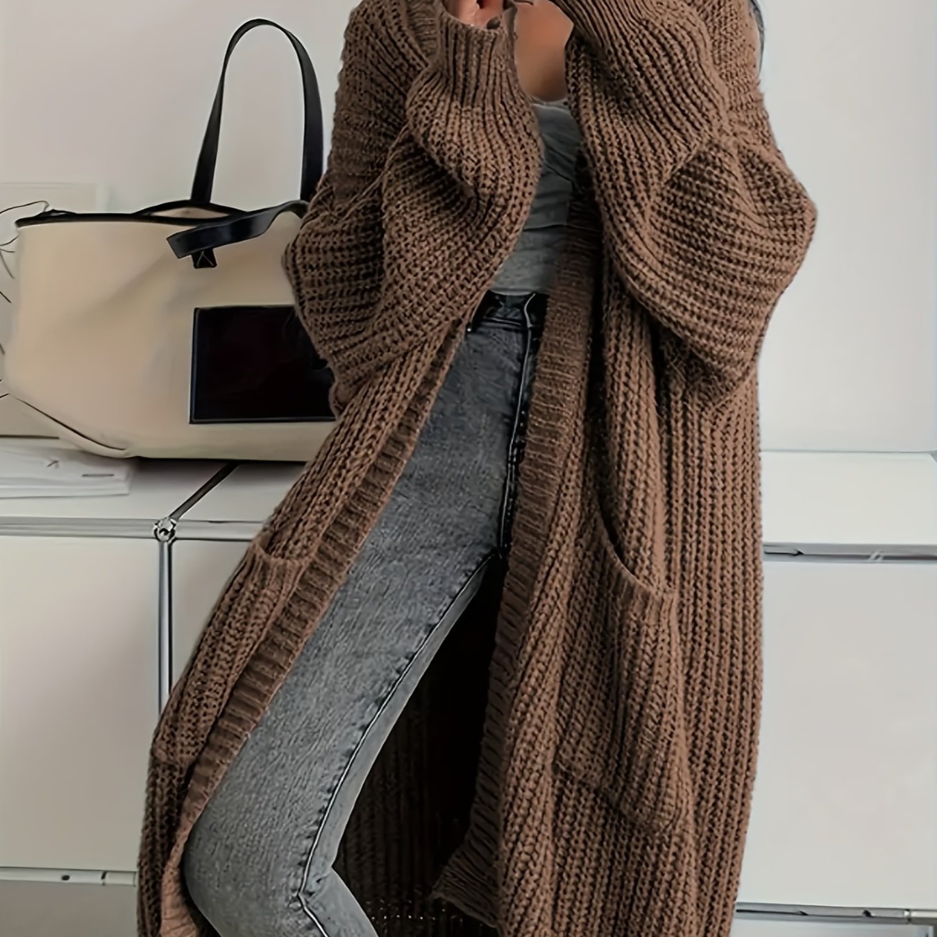 Cardigan en maille ceinturé confortable pour femmes