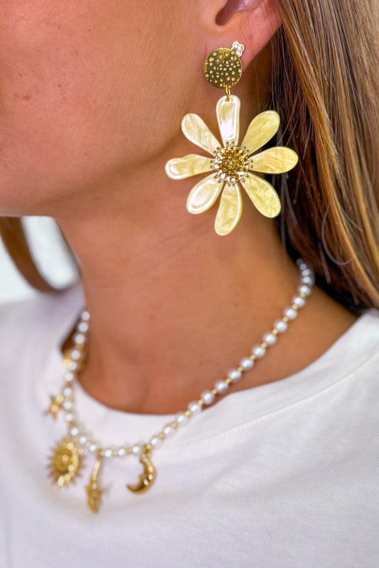 Boucle D'Oreille Margueritte Jaune