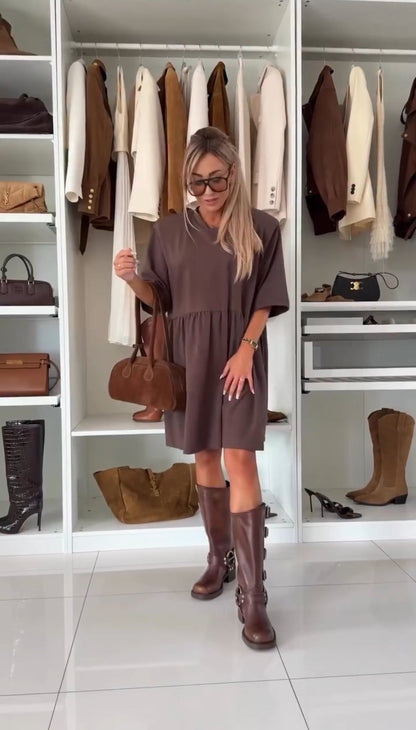 Elandra™ - Robe mi-longue élégante à manches mi-longues