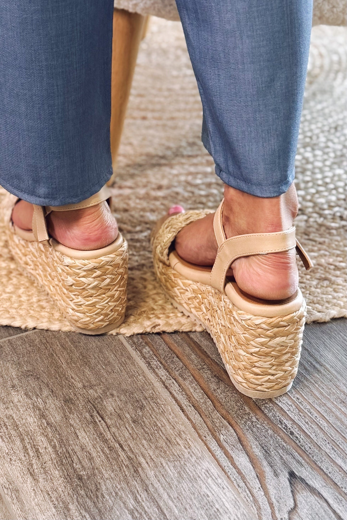 Sandale Compensées Aily Beige