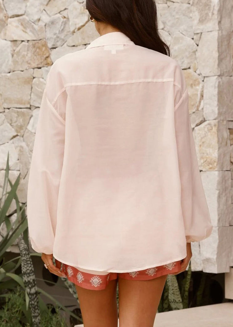 Alice Leroy® | Ensemble chemise boutonnée et short en lin rose pour femme