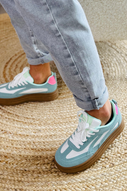 Baskets Addax Bleu Vert