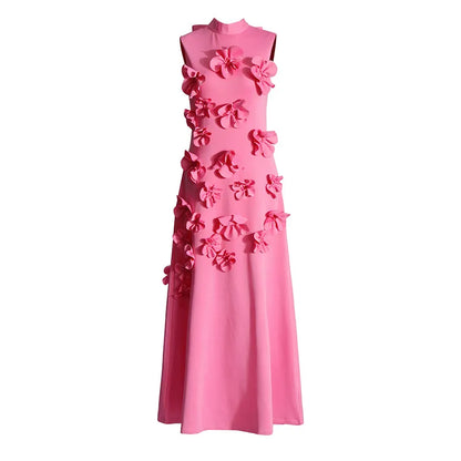 Pauline Laurent® | Longue Robe Rose À Fleurs
