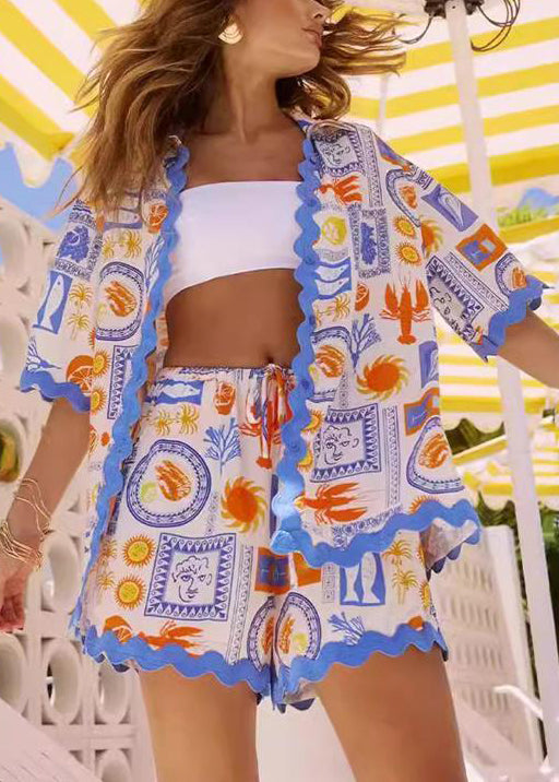 Alice Leroy® | Ensemble femme d'été en coton composé d'un short et d'un chemisier