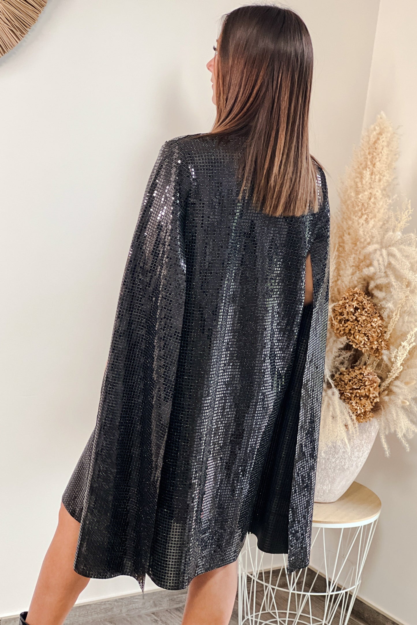 Robe Cindy Noir à Sequins