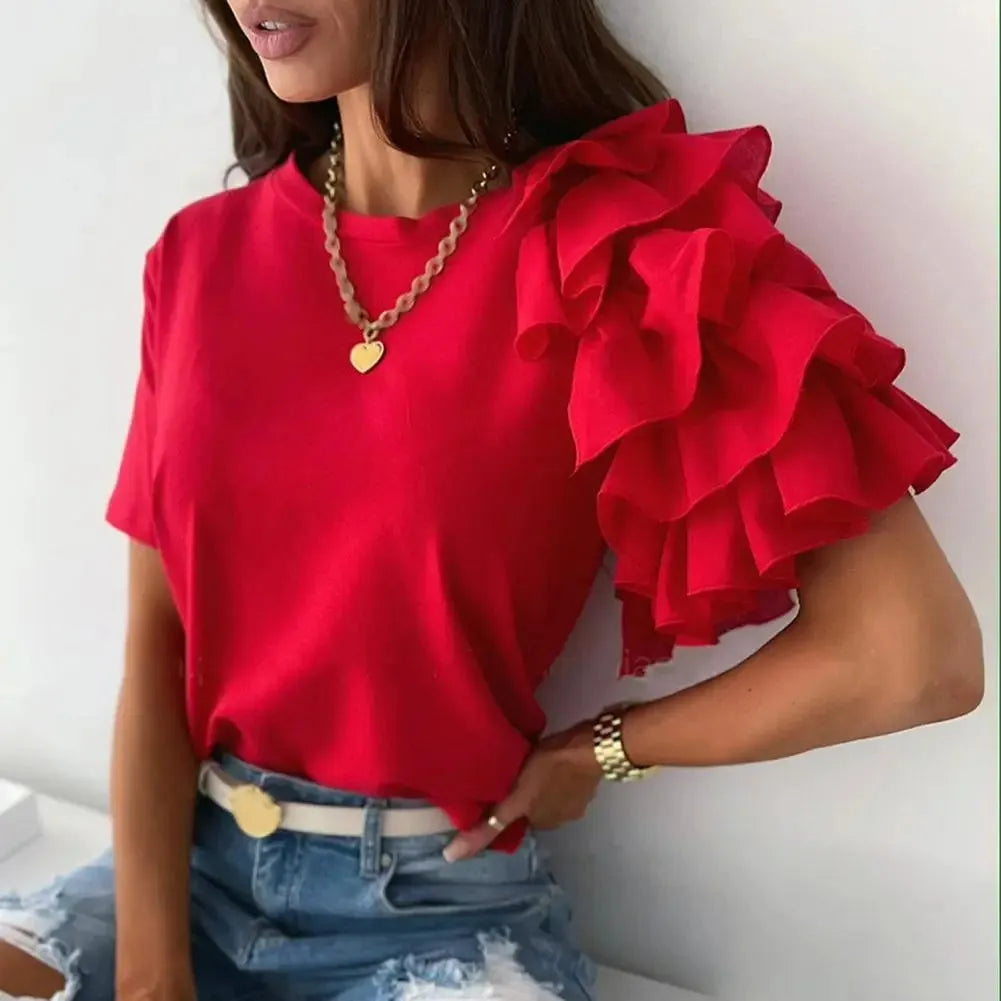Élodie Lavin® | blouse à volant asymétrique