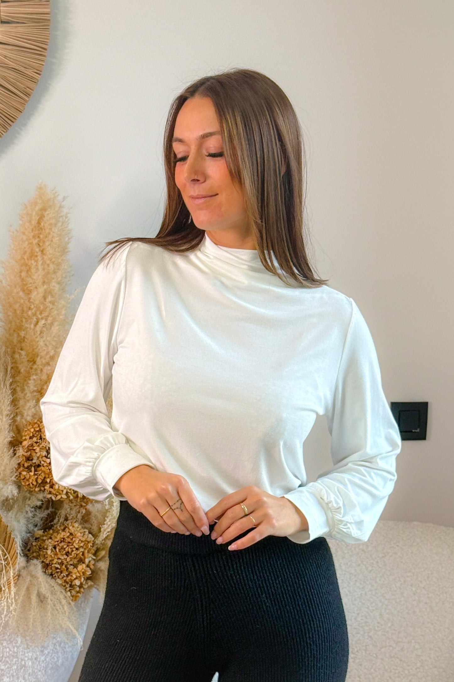 Sous Pull Hazel Col Montant Blanc