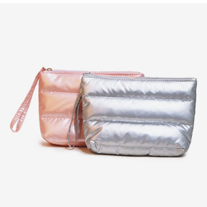 Trousse à maquillage molletonnée brillante