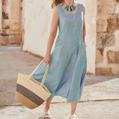 Naysi™ | Robe Élégante en Lin et Coton