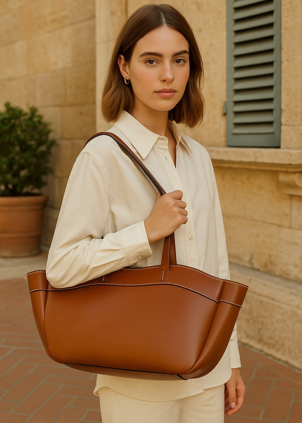 Sac fourre-tout en cuir classique