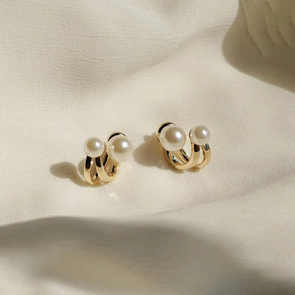 Élodie Lavin® | Boucles d’oreilles doubles anneaux et perles