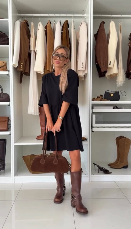 Elandra™ - Robe mi-longue élégante à manches mi-longues