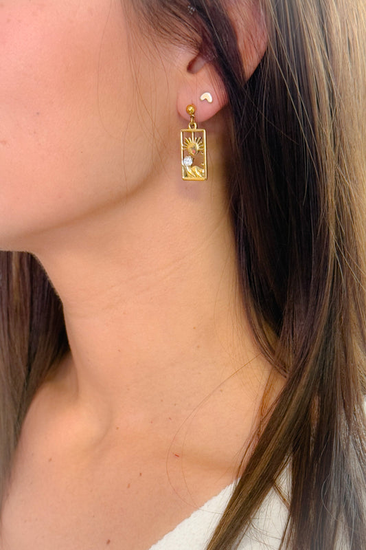 Boucles d'oreille Paysage Doré