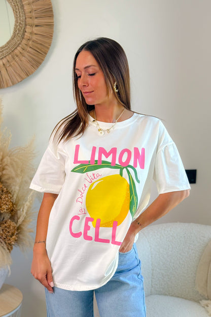 T-Shirt " Limon " Blanc Plus Ample
