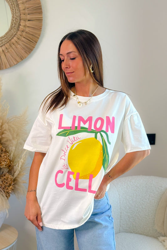 T-Shirt " Limon " Blanc Plus Ample