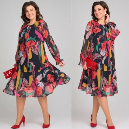 Naira – Robe Florale en Chiffon et Coton