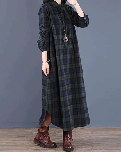 Riva Lefèvre | Robe à Manches Longues à Carreaux