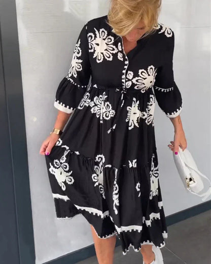 Robe fleurie avec manches