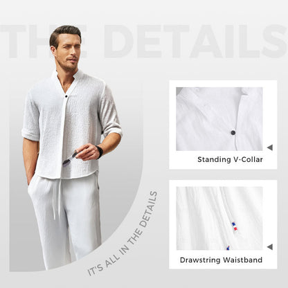 Victor™ - Ensemble deux pièces en coton pour hommes : haut et pantalon