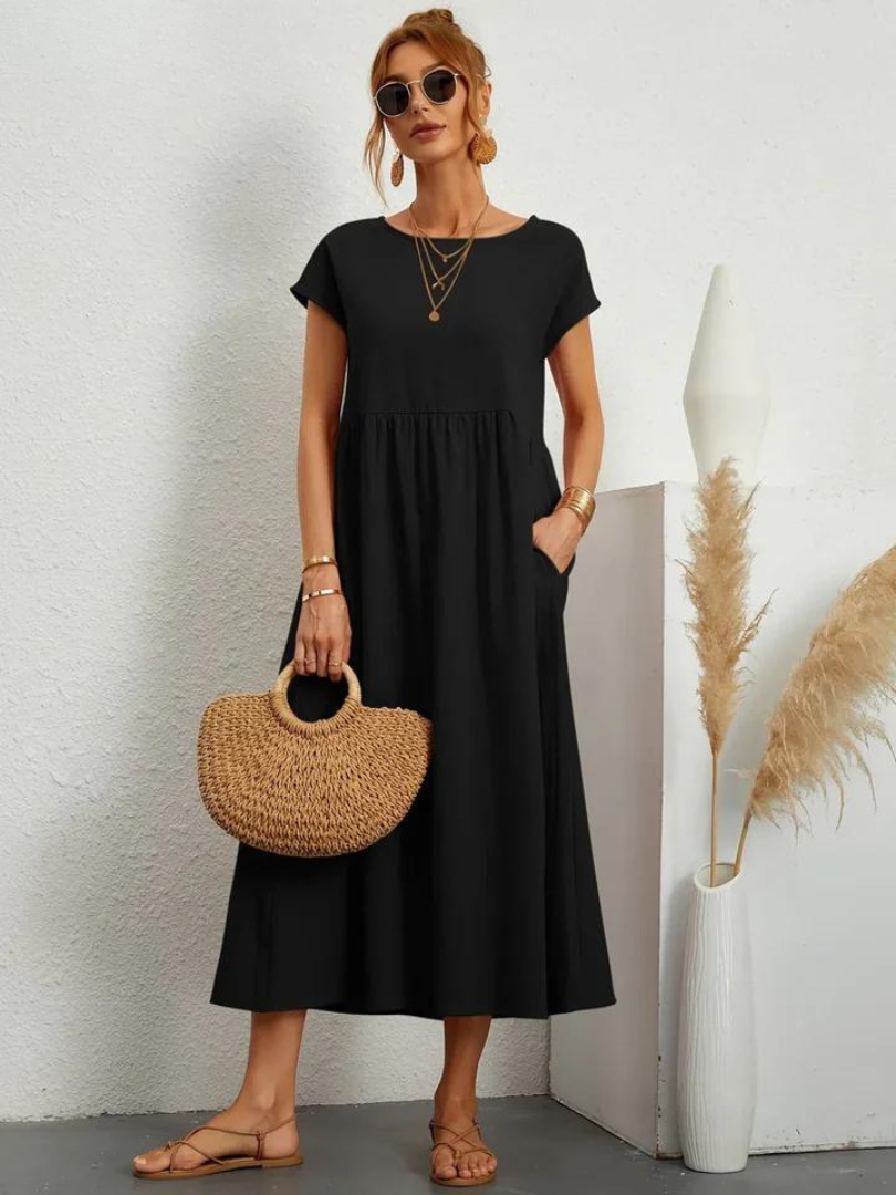 Ruby™ | Élégante Robe Essentielle en Coton et Lin