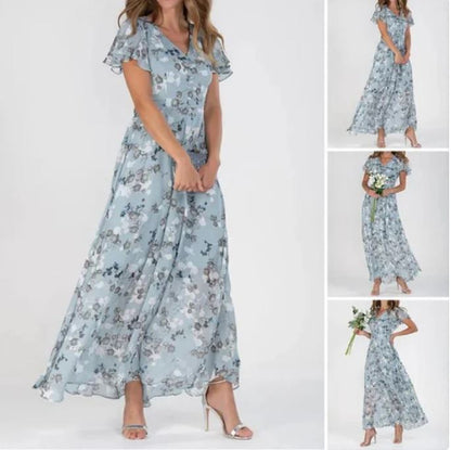 Robe manches courtes à imprimé floral