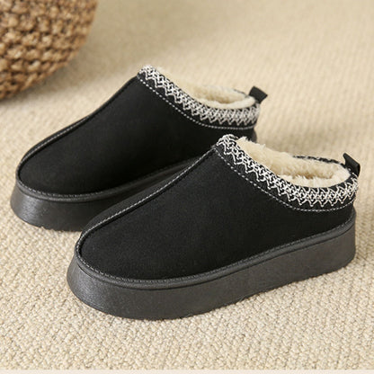 Bottes à talons compensés montantes doublées en fausse fourrure douillette