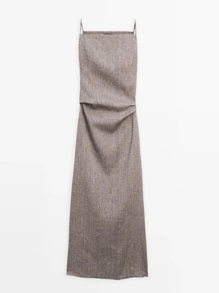 Robe longue en mélange de lin pour un style estival aéré