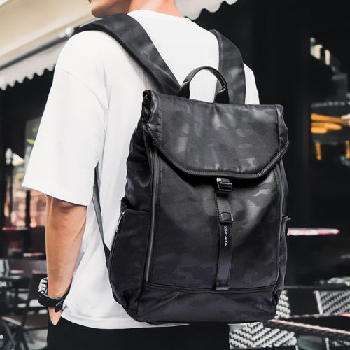 Sac à dos en tissu style camouflage noir