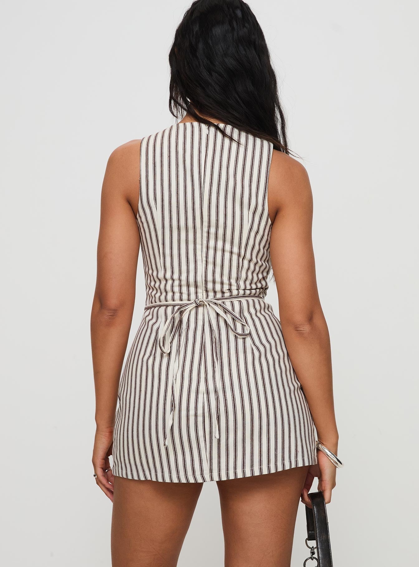 Robe mini décontractée à rayures pour femme tenue d'été